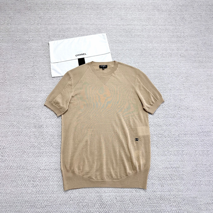 9A+ quality chanel silk cashmere blend knit t-shirt